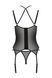 Корсет Passion DROSERA CORSET black, L/XL, с креплениями для чулок, трусики в комплекте