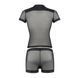 Комплект сітчастої чоловічої білизни Passion 052 SET MICHAEL L/XL black, сорочка, боксери, заклепки