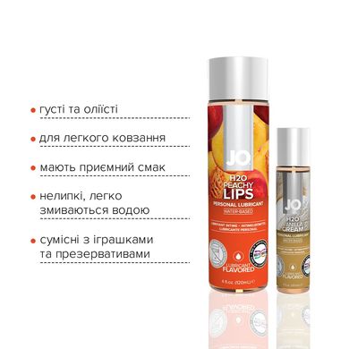 Комплект вкусовых лубрикантов System JO GWP — Peaches & Cream — Peachy Lips 120 мл & H2O Vanilla 30