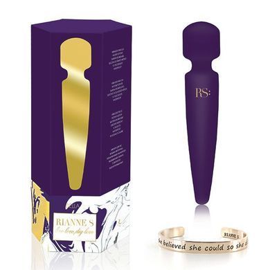 Вібромасажер Rianne S: Bella Mini Wand Purple, 10 режимів, медичний силікон, подарункове паковання
