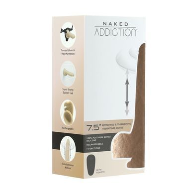 Фалоімітатор з ротацією та пульсацією Naked ADDICTION The Freak 7,5&Prime; Rotating & Thrusting Vibrating