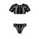 Комплект чоловічої білизни під латекс Passion 057 SET PETER L/XL Black, кроп-топ, стринги