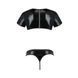 Комплект чоловічої білизни під латекс Passion 057 SET PETER L/XL Black, кроп-топ, стринги