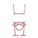 Комплект білизни Passion Exclusive MAGALI SET OpenBra L/XL, red, стрепи, ліф, трусики і пояс