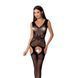 Сітчастий бодістокінг Passion BS062 One Size, Black, комбінезон, імітація панчіх, відкритий доступ