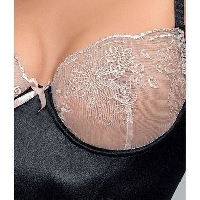 (SALE) Корсет з пажами LOTUS CORSET black L/XL - Passion Exclusive, трусики