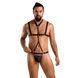 Комплект чоловічої білизни зі стреп Passion 039 SET ANDREW XXL/XXXL Black, стринги, шлейки