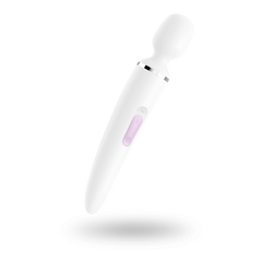 Вібромасажер Satisfyer Wand-er Woman (White/Chrome), водонепроникний, потужний, розмір XXL