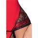 Корсет з пажами BRIDA CORSET red L/XL - Passion Exclusive, трусики, шнурівка