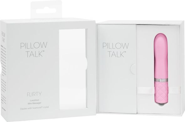 Розкішний вібратор PILLOW TALK - Flirty Pink з кристалом Swarovski, гнучка головка