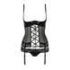 Корсет з відкритими грудьми Passion Exclusive NORTH CORSET XXL/XXXL, black, пажі, трусики, шнурівка