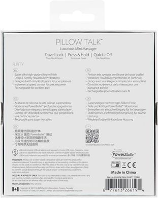 Розкішний вібратор PILLOW TALK - Flirty Teal з кристалом Swarovski, гнучка головка