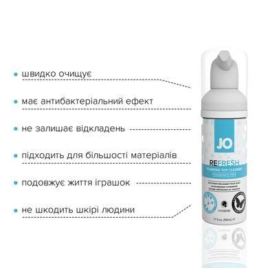 М&rsquo;яка пінка для очищення іграшок JO REFRESH (50 мл), дезінфекційна, проникає глибоко