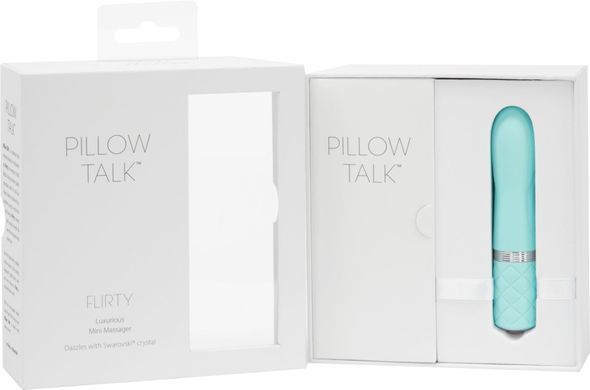Розкішний вібратор PILLOW TALK - Flirty Teal з кристалом Swarovski, гнучка головка