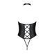 Боді з екошкіри Passion NANCY BODY 4XL/5XL black, з імітацією шнурівки та відкритим доступом
