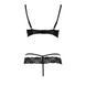 Комплект білизни Passion Exclusive NORTH SET S/M, black, ліф и трусики з елементами під латекс
