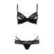 Комплект білизни Passion Exclusive NORTH SET XXL/XXXL, black, ліф і трусики з елементами під латекс