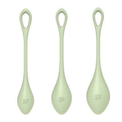 Набір йоні намистин Satisfyer Yoni Power 2 Light Green, диаметр 2-2,5-3см, вес 22-44-73гр