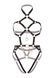 Портупея-тедди из экокожи Leg Avenue Heart ring harness teddy M, Black, подвеска-сердечко, цепи