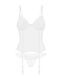 Корсет Obsessive Alissium corset & thong, XS/S, гибкие косточки, открытая спина, стринги в комплекте