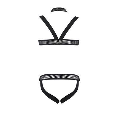 Комплект чоловічої білизни з кріпленнями Passion 043 JACOB XXL/XXXL Black, труси, шлейки