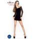Бодістокінг Passion BS025 black, плаття-сітка, спущене плече, довгий рукав