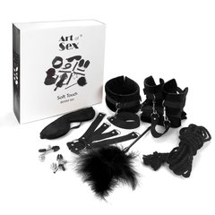 Набор БДСМ Art of Sex - Soft Touch BDSM Set, 9 предметов, Черный