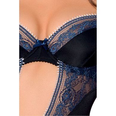 Корсет із пажами GISELE CORSET black XXL/XXXL &mdash; Passion Exclusive, трусики