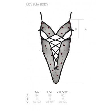Еротичний боді з малюнком Passion LOVELIA BODY XXL/XXXL, black