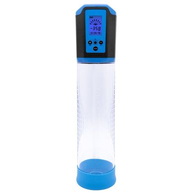 Автоматическая вакуумная помпа Men Powerup Passion Pump Blue, LED-табло, перезаряжаемая, 8 режимов