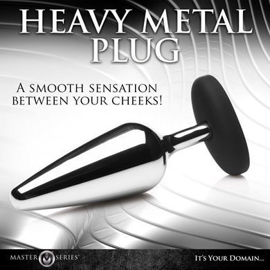 Анальная пробка Master Series Butt Slut Metal & Silicone Butt Plug - Silver