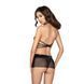 Прозора сорочка з відкритою спиною Passion MARESOL CHEMISE L/XL, black, трусики