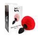 Силіконова анальна пробка М Art of Sex - Silicone Butt plug Rabbit Tail Red, діаметр 3,5 см