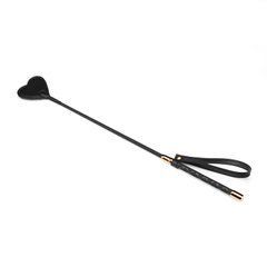 Шлепалка-сердечко Liebe Seele Black Organosilicon Riding Crop, экокожа