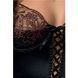 Корсет з пажами BRIDA CORSET black L/XL - Passion Exclusive, трусики, шнурівка