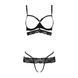 Комплект білизни Passion Exclusive SARIA SET OpenBra S/M, black, стрепи, відкритий ліф, стрінги