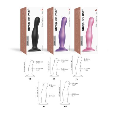 Насадка для страпона Strap-On-Me DILDO PLUG CURVY ROSE DRAGEE METALLIC - M