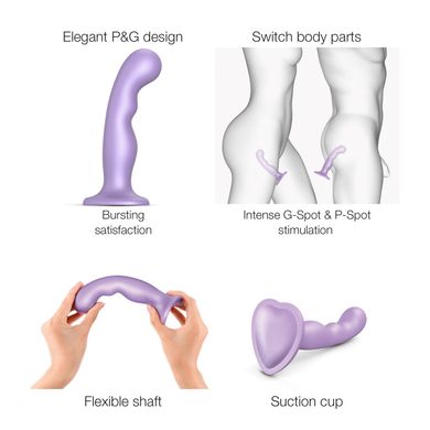 Насадка для страпона Strap-On-Me DILDO PLUG P&G LILAS METALLIC - M